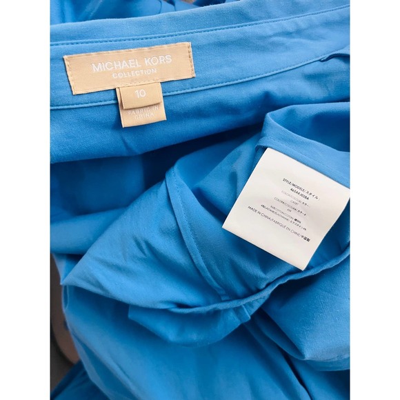 Michael Kors Collection Stretch Cotton Poplin Wrap Dress - Size 10 - Picture 7 of 7